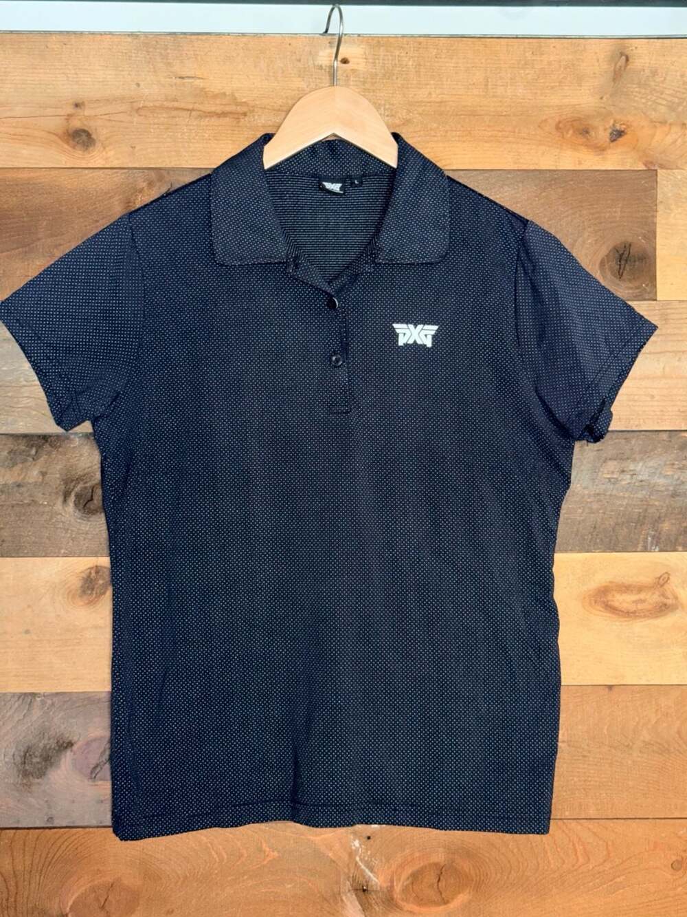 PXG Womens Golf Size L Polka Dot Performance Polo Shirt